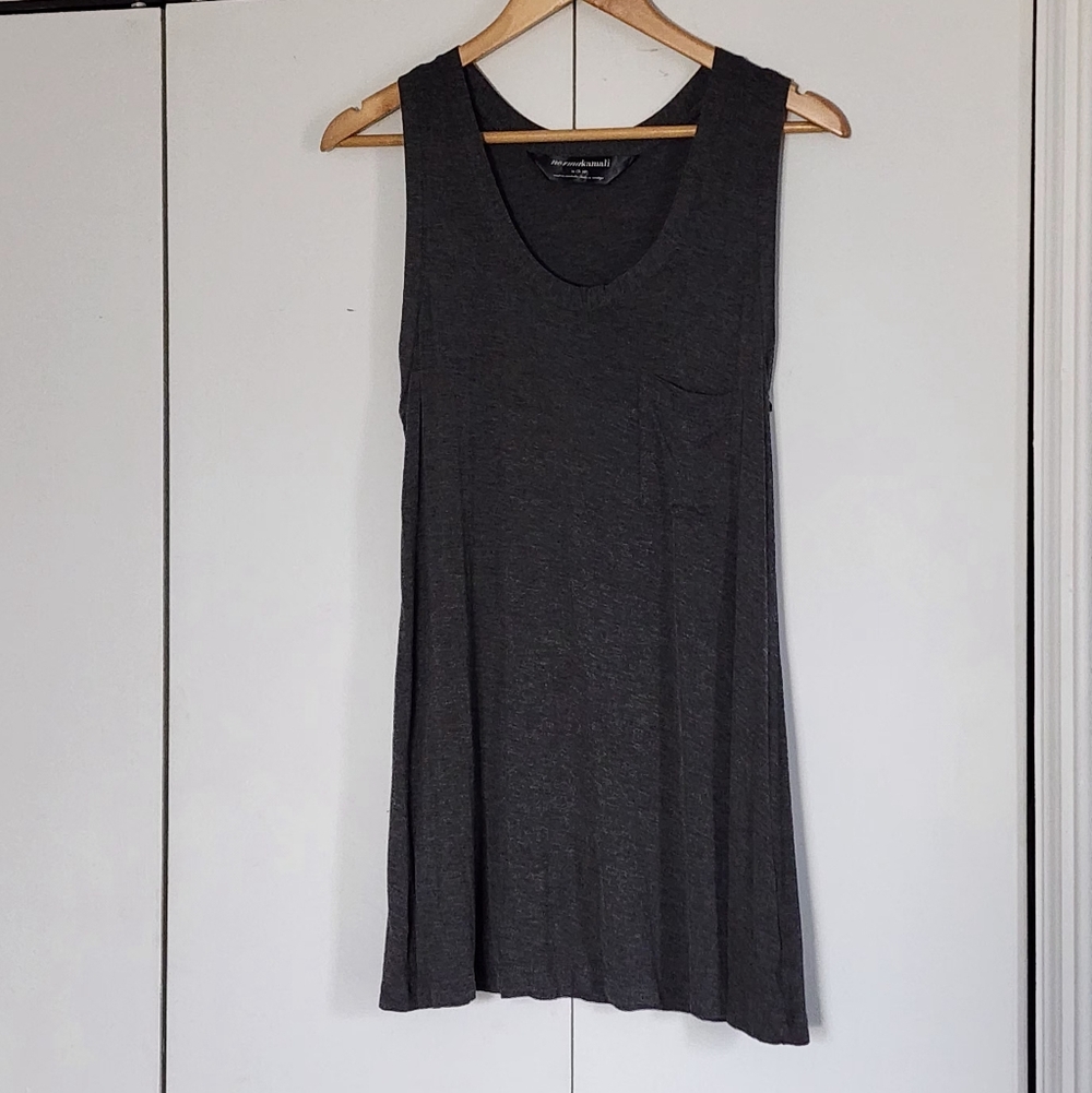 Norma Kamali Charcoal Tank Top